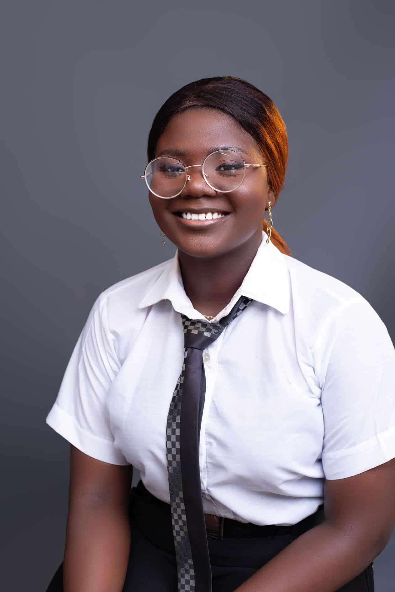 Confident woman in professional attire, defining her consulting niche